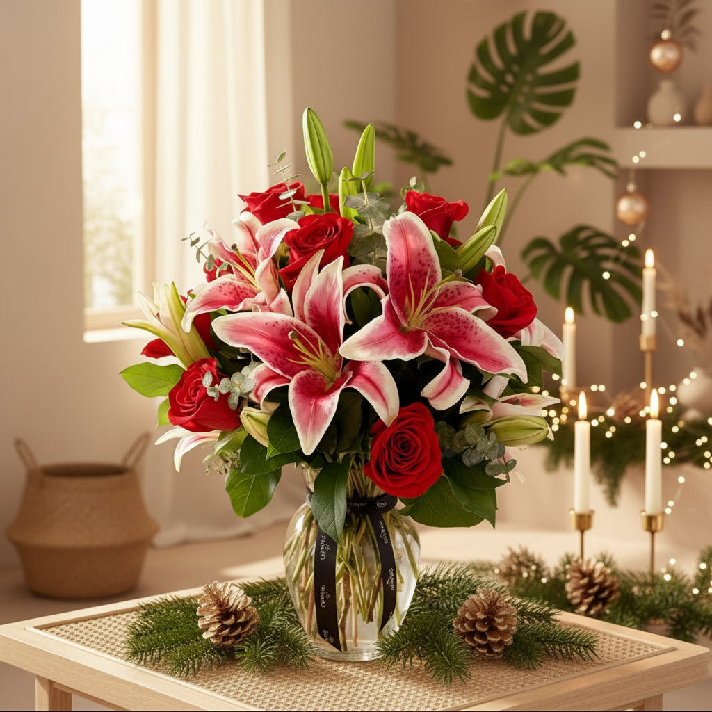 Roses and Stargazer Mix