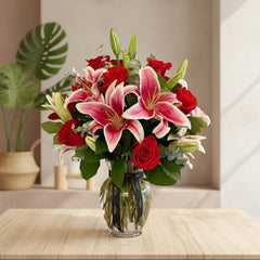 Roses and Stargazer Mix