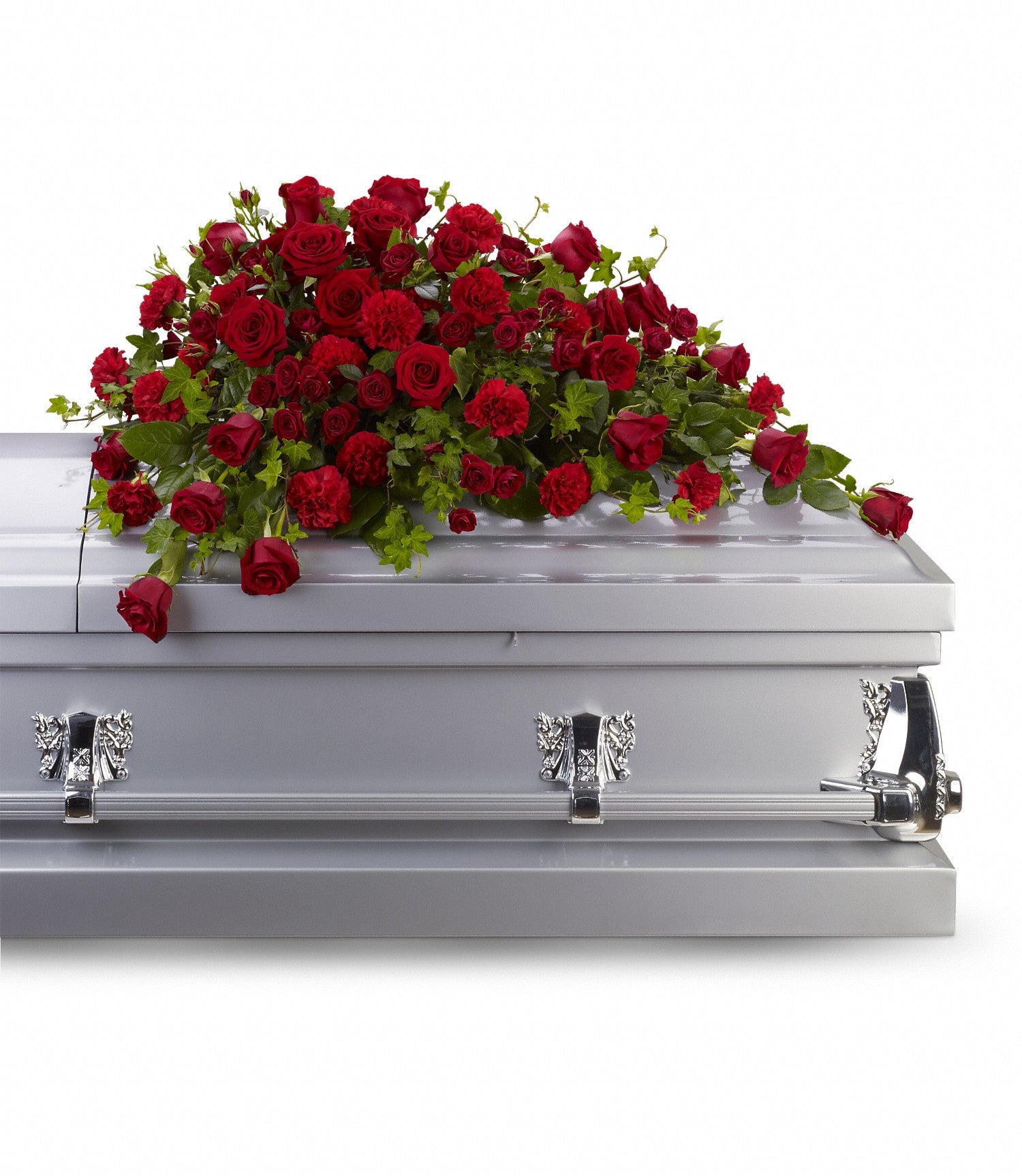 Red Rose Reverence Casket Spray