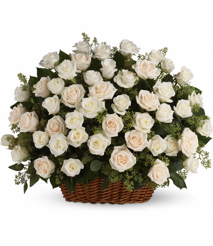 White Roses Basket