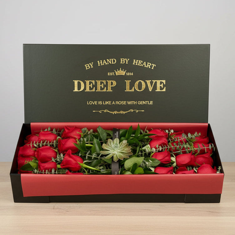 Two Dozen Long-Stemmed Roses in Box - Zuazo Floral