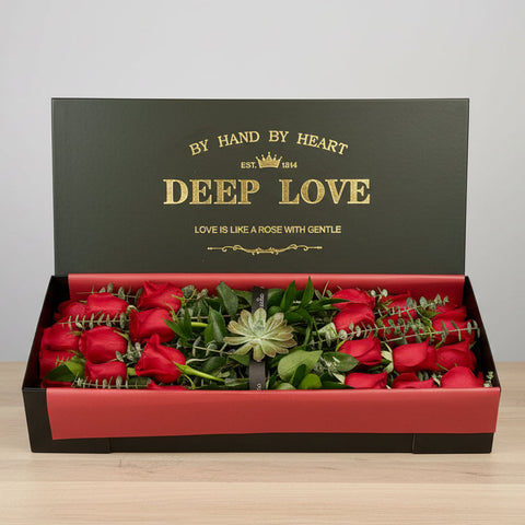 Two Dozen Long-Stemmed Roses in Box - Zuazo Floral